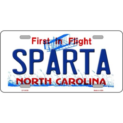 Sparta North Carolina License Plate Metal Sign Plaque Art Car Truck Wall Home