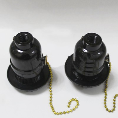 1PC E27 Screw Lamp Holder Light Bulb Base Socket with Pull Chain Switch Replace