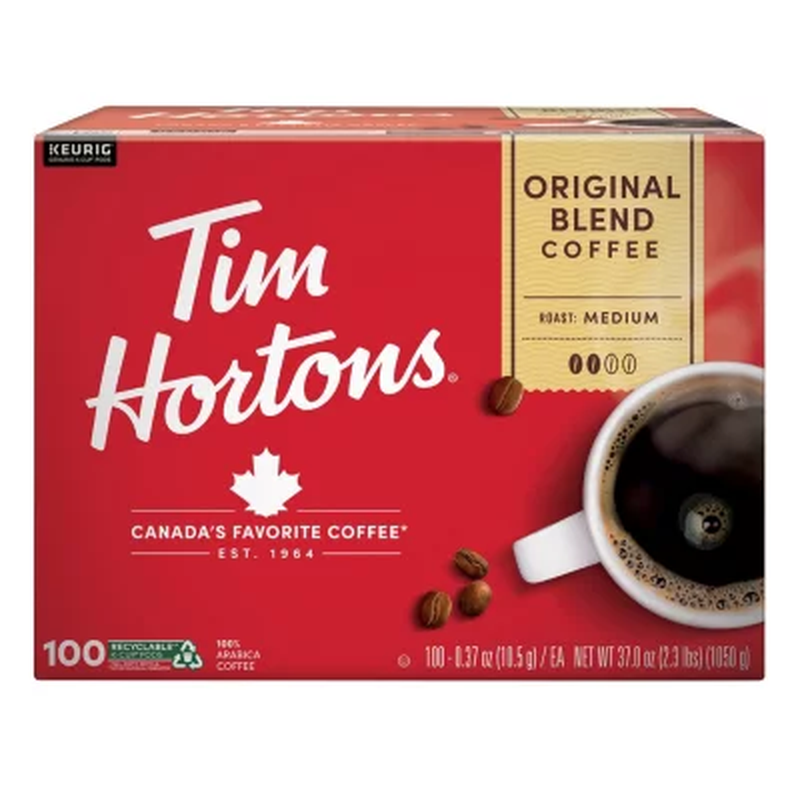 Tim Hortons Original Blend Coffee K-Cups single serve pods P