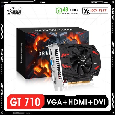 JINGSHA NVIDIA GeForce GT 710 2GB Video Card GT710 Graphics Display Card DVI VGA