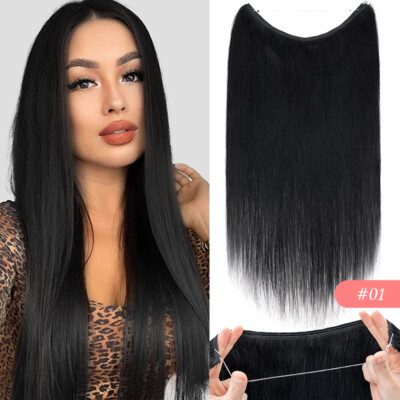 100% Remy Human Wire in Hair Extensions Clip in Headband Hairpiece Nano Ring