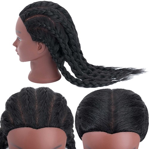 100% Real Human Hair Mannequin Head Practice Styling Training Manikin Doll+Stand