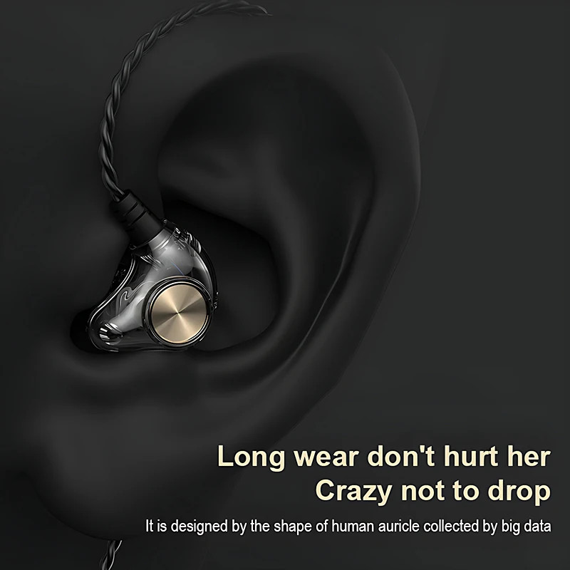HIFI Heavy Bass Wired Earphone 3.5mm AUX In Ear Gaming Headset Dynamic Music Hea