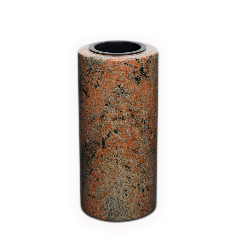Grabvase Granit Grabmalvase Friedhofsvase Gartenvase Vase  Multicolor  Ã12cm