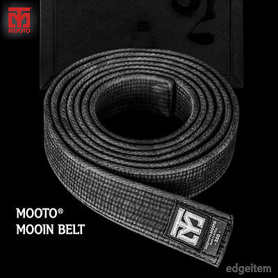 MOOTO Mooin Black Belt (with embroidery 4 text lines) Karate TKD Taekwondo Belt