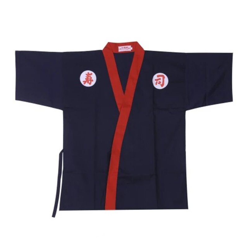 Unisex Japanese Style Chef Coat Sushi Restaurant Kimono Cook Uniform Shirts Wait