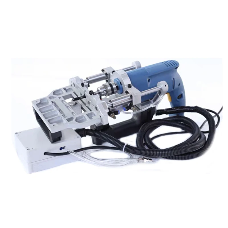 Portable side hole horizontal drilling woodworking three-in-one punching machine