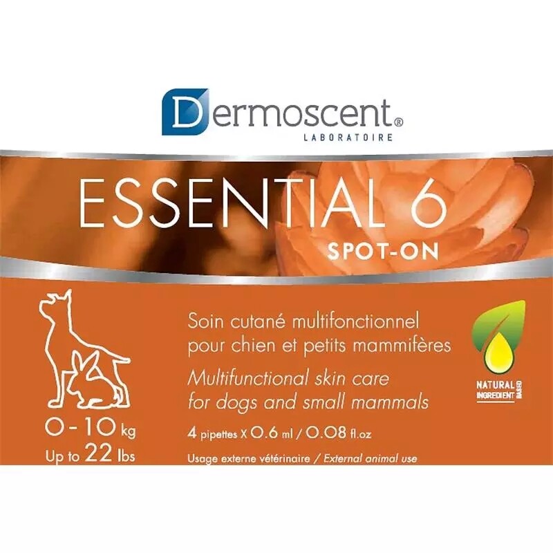 Aventix Dermoscent Essential 6 Spot-On Skin Care for Dogs up to 22 Pounds, 0.6mL