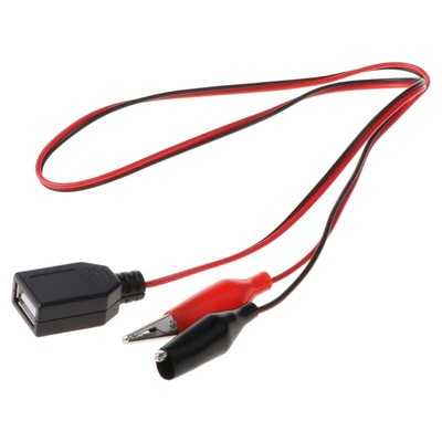 Copper Alligator Clips with Wire Female USB Connector Test Leads for  C