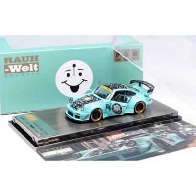 PGM 1:64 RWB 930 LighBlue With Smile Diecast Model Car