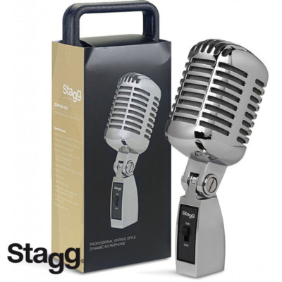 Stagg SDM100-CR 50'S Style Professional Vintage Style Dynamic Microphone Chrome
