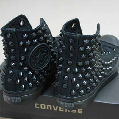 Pre-owned Converse Genuine  All-star With Studs Sneakers Sheos Monochrome-black