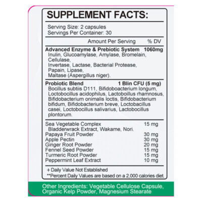 Digestive Enzymes Prebiotic & Probiotics Gas, Constipation & Bloating Relief