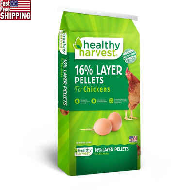 All Natural Layer Pellets Chicken Feed 16% Protein Healthy Egg Production 40lb
