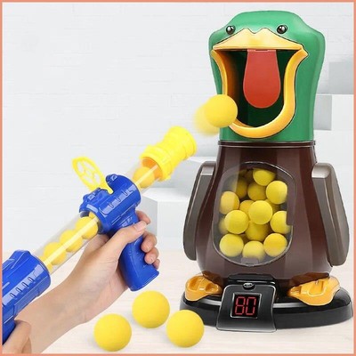 Shooting Duck Toys Gun Soft Bullet Ball Games With Light Can Walk Gun Kids Gifts
