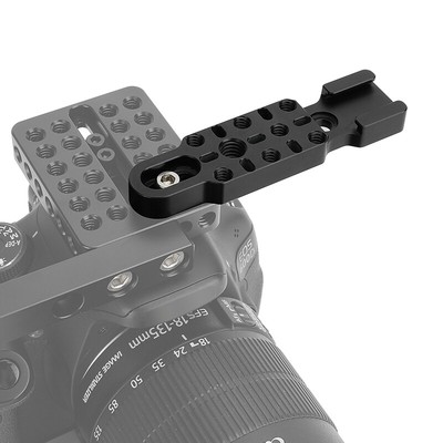 Cold Shoe Mount w/ 1/4'' & 3/8'' Extension Thread Hole & Fixed Slot fr Camera Cage