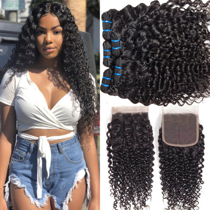 300g Thick Peruvian Virgin Human Hair 3bundles Weave Kinky Curly