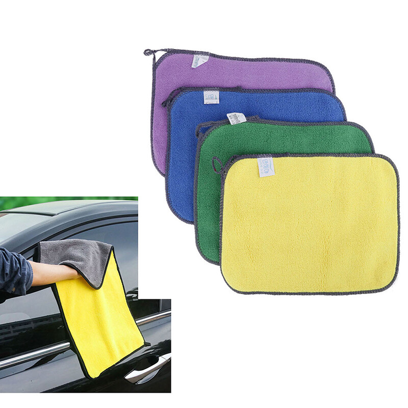 Absorbent Microfiber Towel Car Home Kitchen Coral Velvet Washing Clean Cloth-Wf