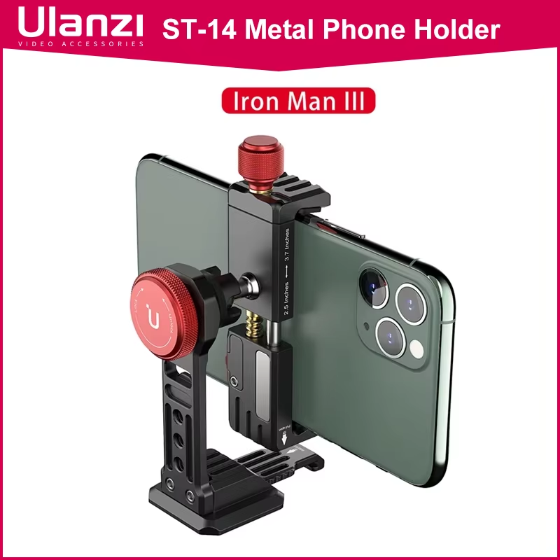 Iron Man III Vertical Shooting Metal Smartphone Mount Holder Cold Shoe Tripod Mo