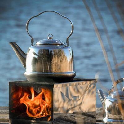 Petromax Stainless Steel Teakettle for Campfire or Kitchen