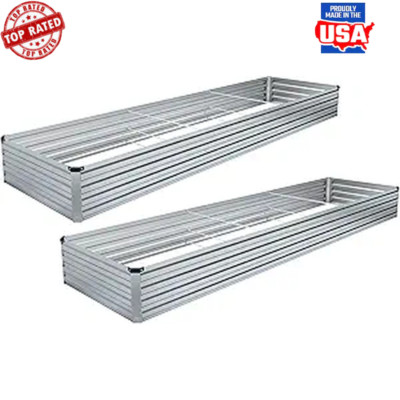 Outdoor Galvanized Raised Garden Bed Metal Planter Box for Vegetables Herbs