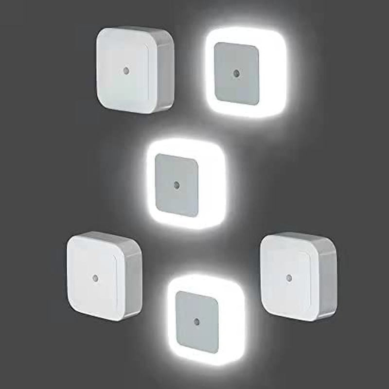 LED Night Light Upgrade,[6 Pack] Plug-In,Super Smart Dusk to Dawn Sensor, Cool W