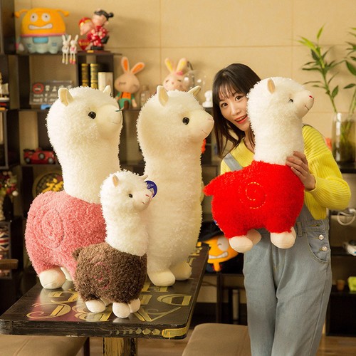 cute grass mud horse llama alpaca sheep fleece stuffed doll