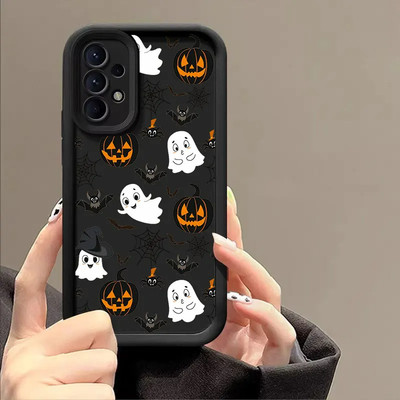 Halloween Spooky Ghost Witch Pumpkin Pattern Phone Case Cover For Samsung Galaxy