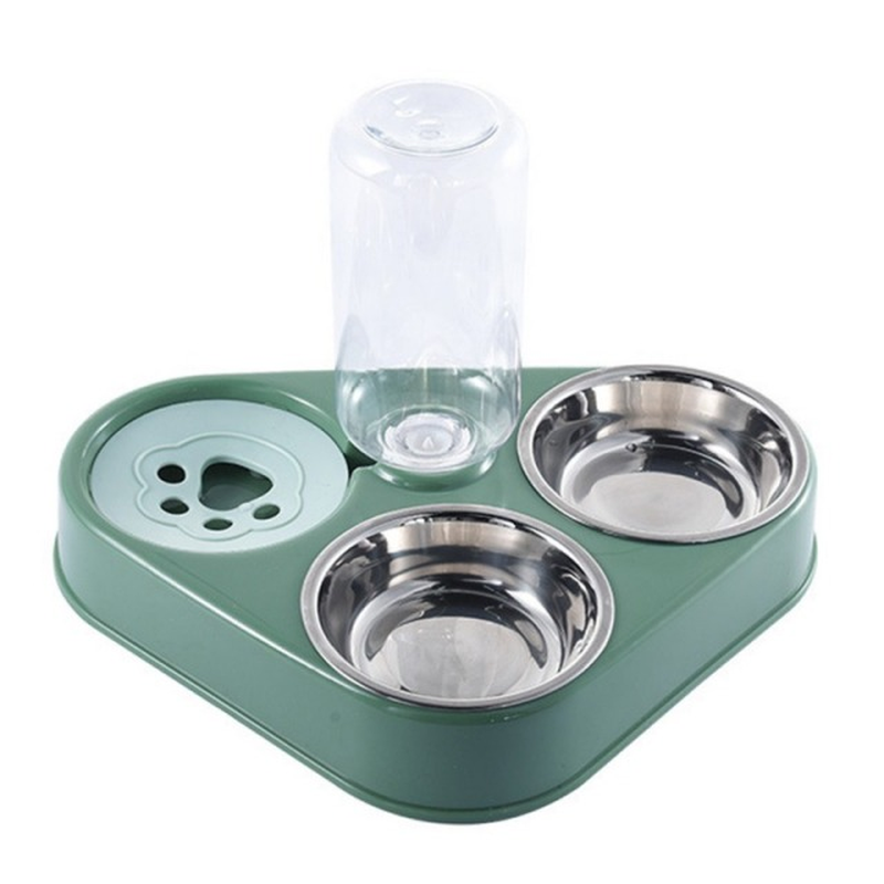 500ML Dog Bowl Cat Feeder Bowl Water Bottle Automatic Drinking Stainless Steel