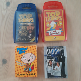 4 themed card games/packs including 2 top trumps
