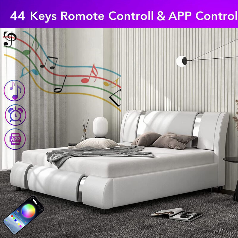 Platform Bed With Led Headboard