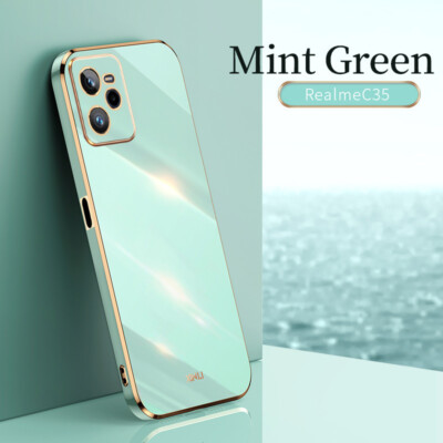 For Oppo Realme C35 C31 C17 C21Y Shockproof Plating Silicone Soft Case TPU Cover