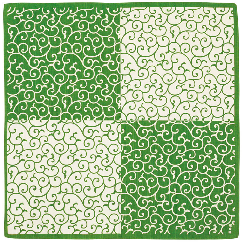 Furoshiki Wrapping Cloth Japanese Fabric Green /'Playful Animals/' Cotton 50cm