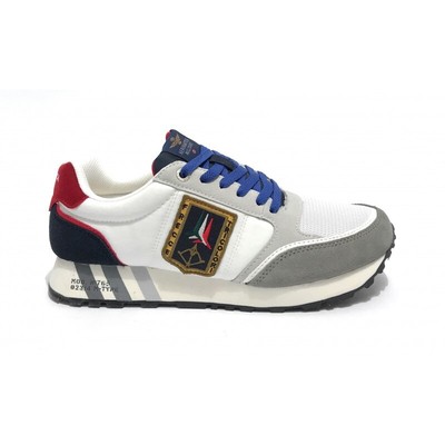 Мужская обувь Aeronautica Militare Sneakers SC237 White Blue Grey Pilot Indicator