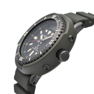 Pre-owned Seiko Prospex Sbeq009 Solar Hybrid Diver Street Series Watch Black Dial Men's