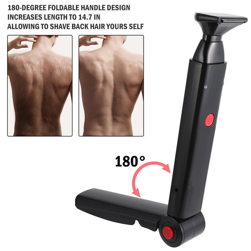Electric Back Shaver For Men Long Handle Body Hair Removal Facial Razor Trimmer