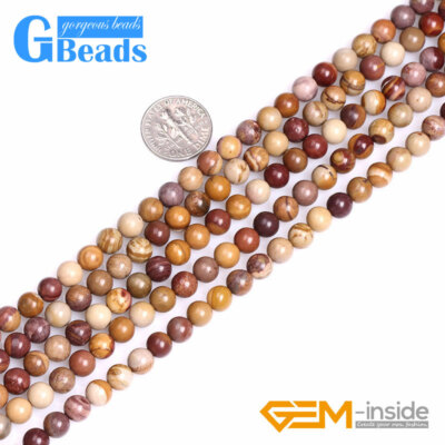 New Round Yellow Natural Sunset Mookite Jasper Jewelry Making Beads Strand 15''