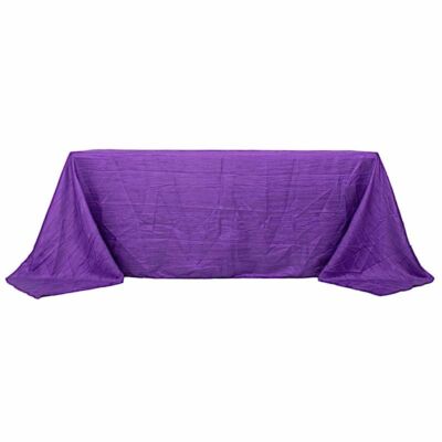 90'' x 132'' Accordion Crinkle Taffeta Rectangular Tablecloth Party Home Supplies