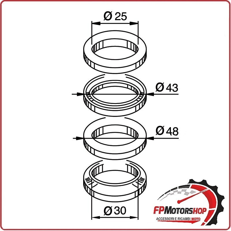 KIT RALLE STERZO PER MBK BOOSTER CYGNUS 100 OKYAMI CUSCINETTI DI SUP M25
