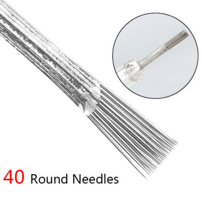 Microblading Semi Permanent 40 Round Needles Makeup Eyebrow Tattoo Eyebrow Blade