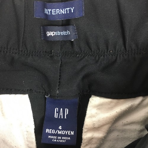 Gap Maternity Capris Womens 4 Black Cotton Elastic Waist Cropped Capri Pants L35