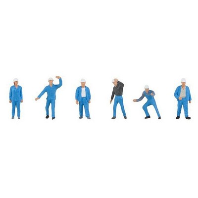 6 employés avec casque de protection-HO 1/87-FALLER 150929