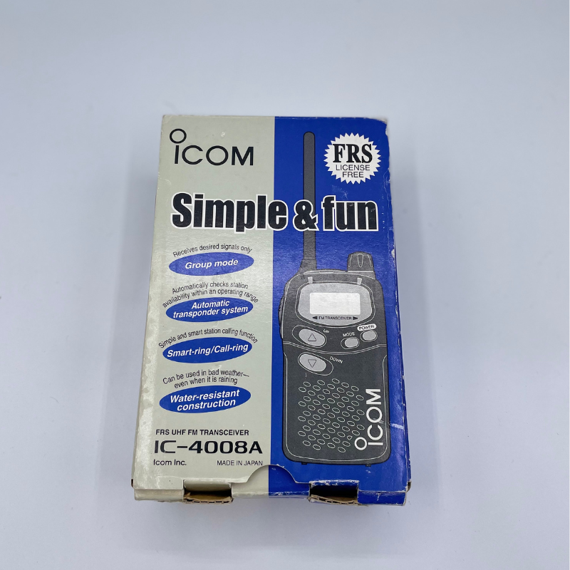 Icom IC-4008A Frs UHF FM Transceiver Radio Water Resistant Walkie Talkie