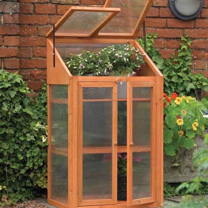 Wooden Flat Back Mini Greenhouse - New + FREE Local 