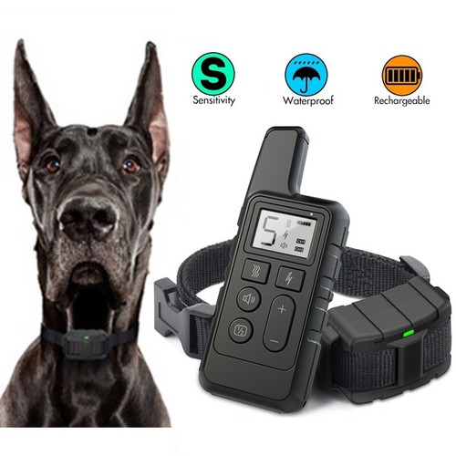 LCD Antibell Hundehalsband Hundetrainer Vibration Wasserdichte mit Fernbedienung