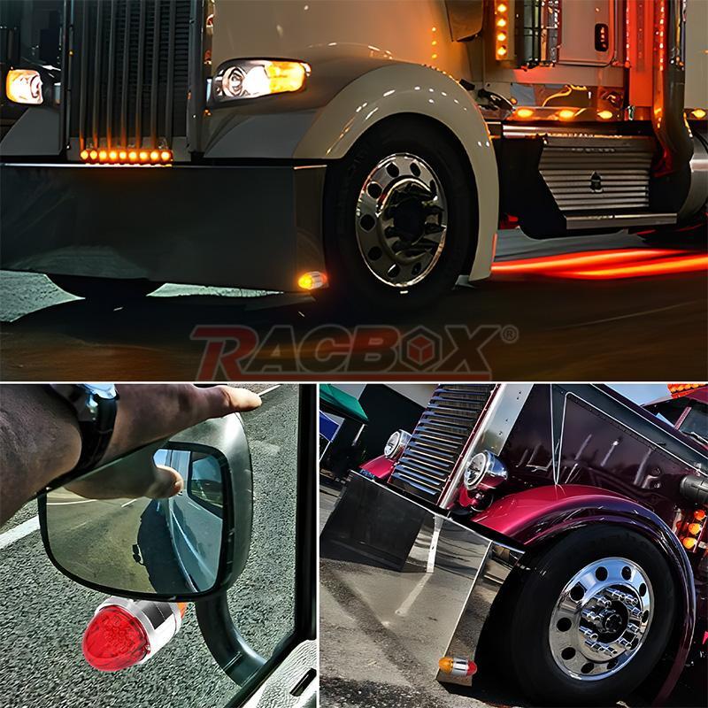 2X LED Dual Face Red/Amber Marker Lights Turn Signal Semi Truck Trailer Fender