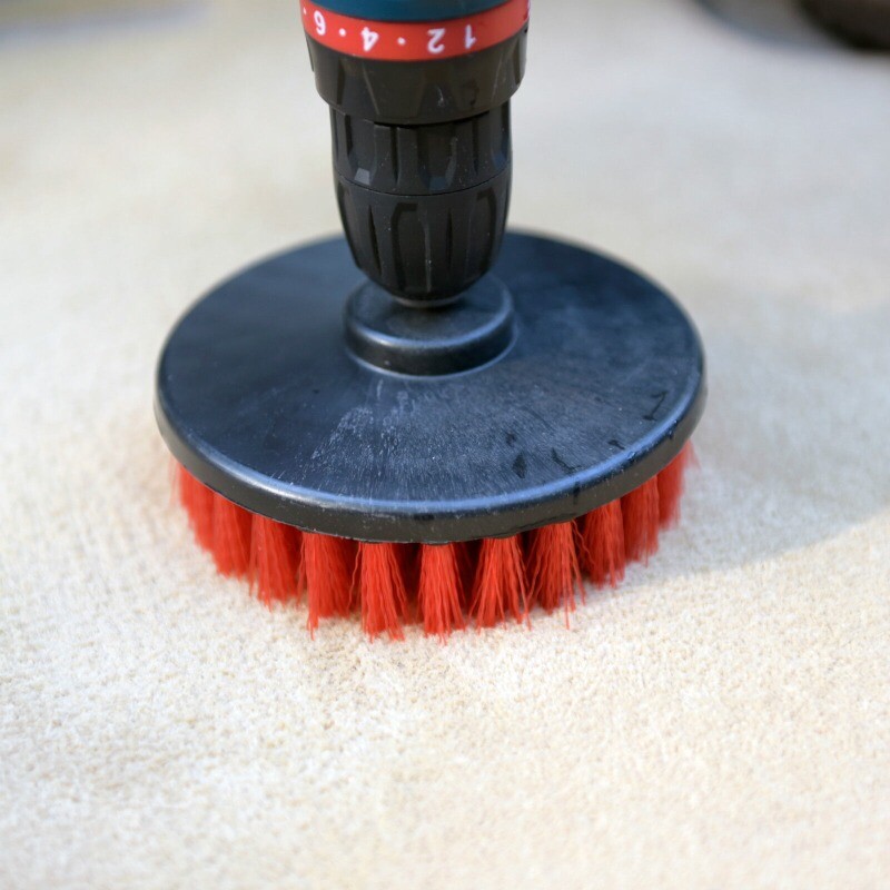 3 Pcs Carpet Mat 5" Round Brush w/Power Drill Attachment (Soft, Medium, Heavy)