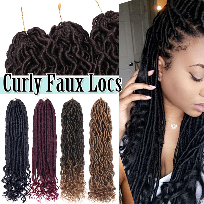 Details About Curly Faux Locs Goddess Wavy Bottom Crochet Dreadlocks Braids Hair Extensions Uk