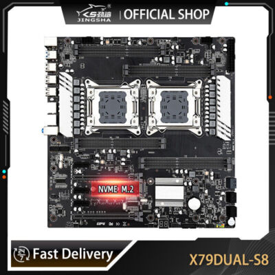 JINGSHA X79 S8 Dual CPU LGA2011 Motherboard Support Dual E5 V1 V2 DDR3 ECC 256GB