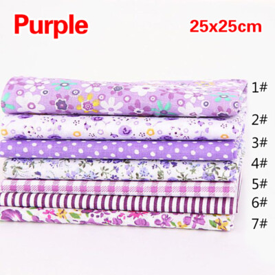 7PCS 100% Cotton Fabric Assorted Pre-Cut Fat Quarters Bundle DIY Decor  25*25 cm